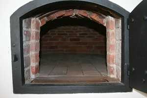 Restored brickwork inside a beehive bake oven
