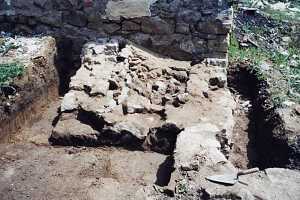 The remains of a beehive bake oven