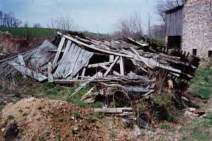 a torn down old barn