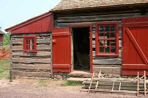 old log cabin before restoration