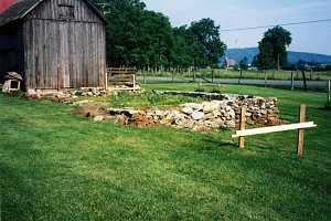 an old shed stone foundation