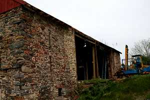 disassembly of an old barn in preparation for restoration