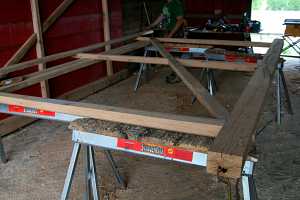 construction of a new custom wood barn door