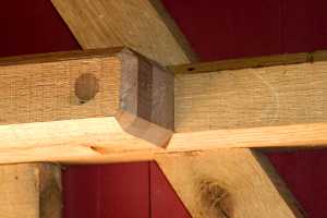 close-up of a new barn door