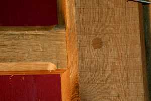 close-up of a new barn door