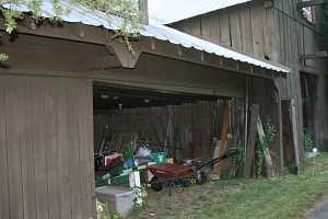 old wooden carriage shed