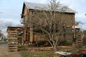 preparation being done for barn restoration