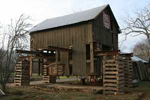 preparation being done for barn restoration