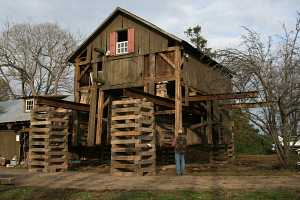 preparation being done for barn restoration