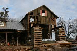 preparation being done for barn restoration