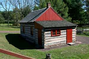 restored log cabin exterior