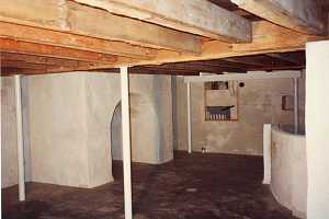 a concrete refinished basement