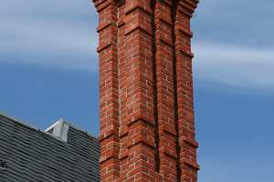Decorative brick chimney