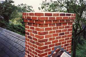 A restored brick chimney