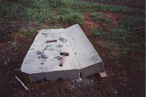 A large stone immediately after being cut
