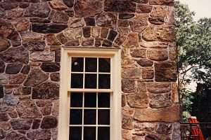 Restored custom stone window frame