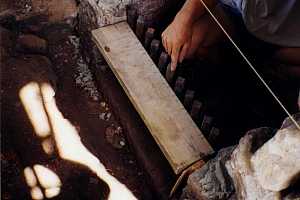 A stone grate replacement in progress