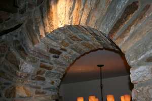 Close-up of a stone arch doorway