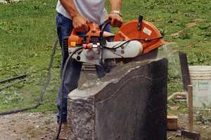 Cutting of a new gravestone