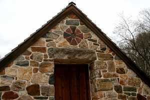 A stone chapel with custom cut stone