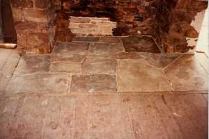 new fireplace hearth stone installed