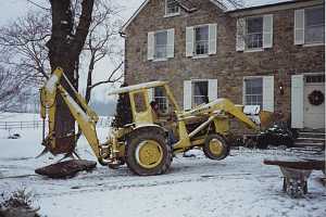 tractor pulling stone for a fireplace hearth