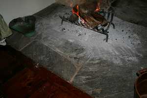 stone fireplace hearth