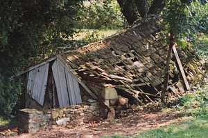 A collapsed spring house