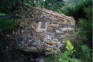 Ruins of an old stone spring house