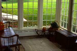 Rebuilt and restored enclosed stone patio