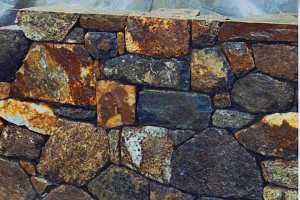 close up of a stone retaining wall