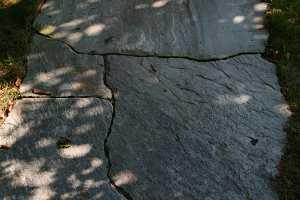 closeup of a stone walkway section